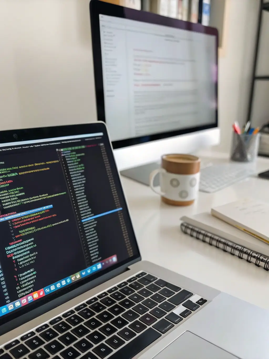 Clean and efficient website code structure, highlighting the robustness and scalability of the web development service.